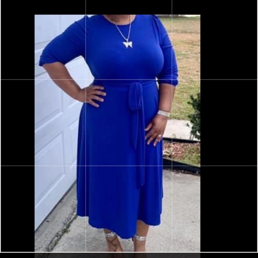 Worn only once! Royal blue flowing maxi dress! Good stretch!